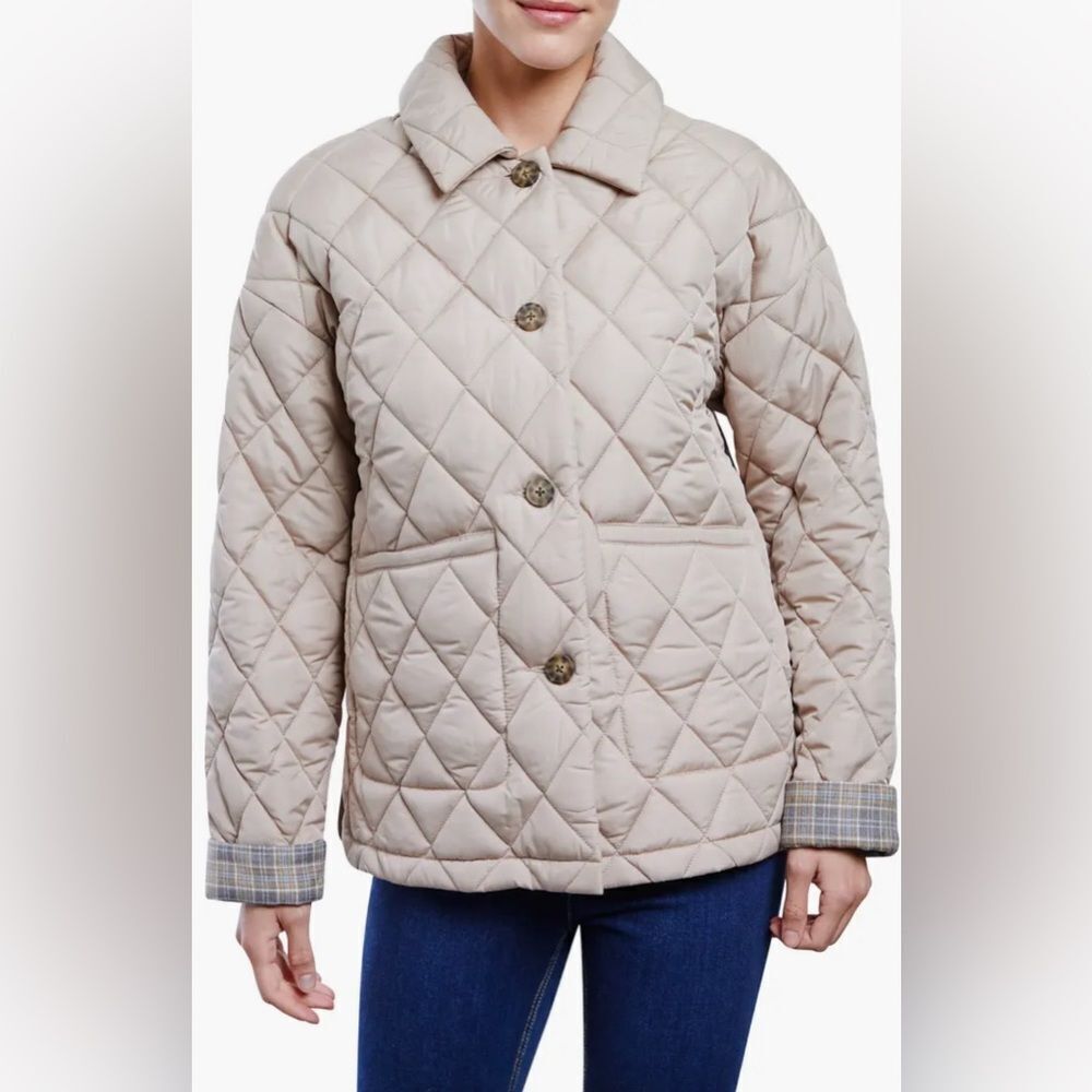 Lucky Brand Button Front Diamond Quilt Chore Jacket Size XL